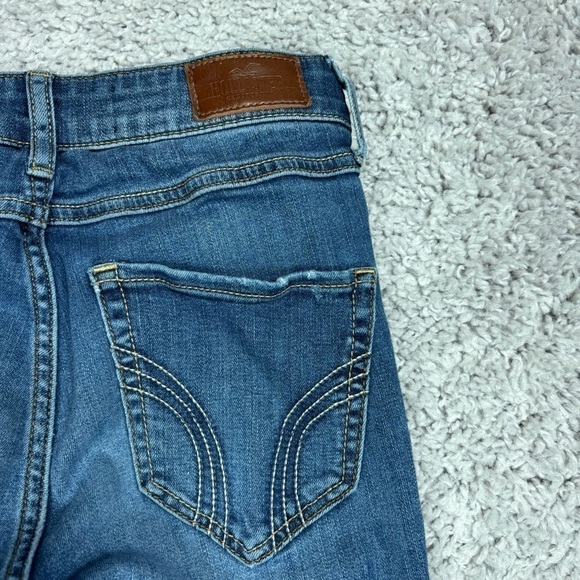 Hollister Jeans Womens 0 High Rise Super Skinny Dark Wash Distressed Holes Party - Picture 3 of 4